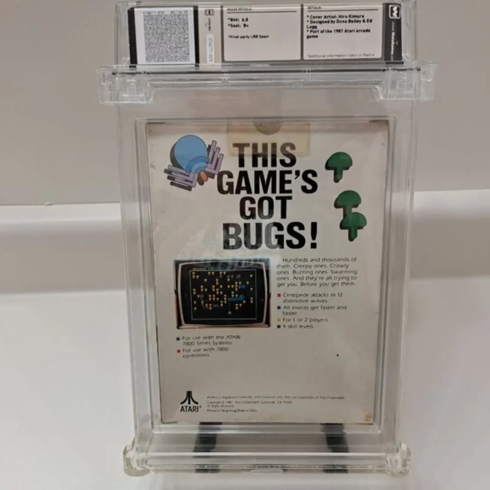 Atari 7800 Video Game Centipede WATA Graded 6.0 Box New Sealed 1987 Silver Box